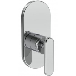 Shower tap Wall-mounted external part 1 way material: Brass mixer With plate without hand shower, hose and holder, color: Chrome surface: Glossy Wall-mounted - external part