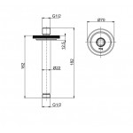 Arm 15cm Ceiling-mounted material: Brass, color: Chrome surface: Glossy Shower arms Arm 15cm Ceiling-mounted material: Brass, color: Chrome surface: Glossy Shower arms