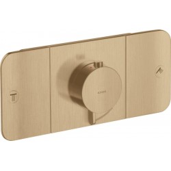 Shower tap Wall-mounted external part 2 way material: Brass thermostatic With plate with separate exits without hand shower, hose and holder, color: Bronze surface: Brushed Wall-mounted - external part