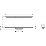 Shower channel material: Brass 70cm, color: Bronze Linear shower drains