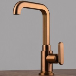 Wash basin tap Deck-mounted L size material: Brass mixer With push-open waste set, color: Bronze surface: Brushed Deck-mounted