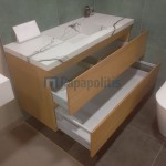 Furniture base with washbasin 119,5x50,5x64,5 material: Sea plywood 1 basin wall mounted, color: Wood Oak Cabinets with wash basin Furniture base with washbasin 119,5x50,5x64,5 material: Sea plywood 1 basin wall mounted, color: Wood Oak Cabinets with wash basin