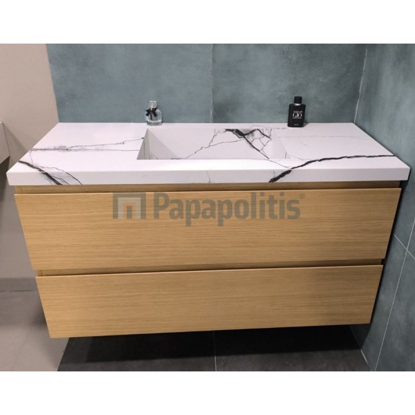 Furniture base with washbasin 119,5x50,5x64,5 material: Sea plywood 1 basin wall mounted, color: Wood Oak Cabinets with wash basin Furniture base with washbasin 119,5x50,5x64,5 material: Sea plywood 1 basin wall mounted, color: Wood Oak Cabinets with wash basin