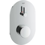 Shower tap Wall-mounted external part 1 way material: Brass self-closing With plate without hand shower, hose and holder, color: Chrome surface: Glossy Wall-mounted - external part