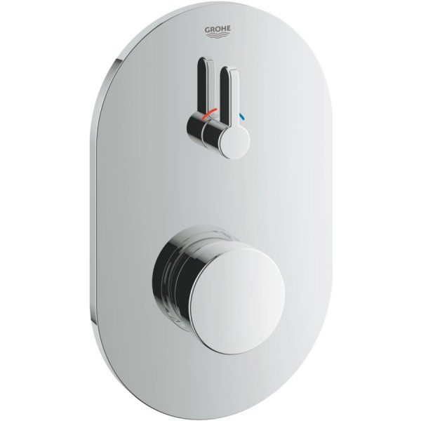 Shower tap Wall-mounted external part 1 way material: Brass self-closing With plate without hand shower, hose and holder, color: Chrome surface: Glossy Wall-mounted - external part