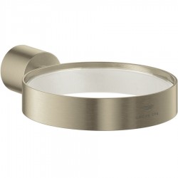 Base for wall-mounted accessories material: Brass surface: Brushed, color: Chrome Soap holders