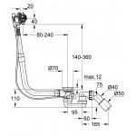 Waste Valve With overflow material: Brass surface: Brushed, color: Pink Gold Waste overflows
