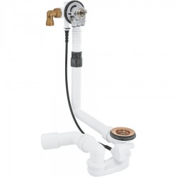 Waste Valve With overflow material: Brass surface: Brushed, color: Pink Gold Waste overflows