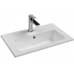 Washbasin for furniture 60x36 material: Porcelain With one hole With overflow, color: White surface: Glossy Furniture basins