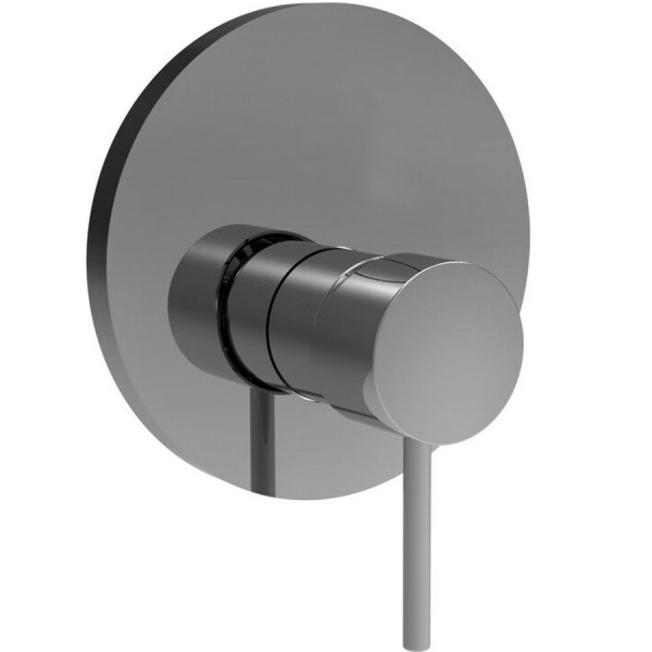 Shower tap Wall-mounted external part 1 way material: Brass mixer With plate without hand shower, hose and holder, color: Chrome surface: Glossy Wall-mounted - external part