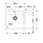 Sink Synthetic 56x56 free nested 2 cabinet, color: Beige Synthetic