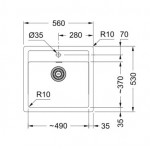 Sink Synthetic 56x49 free nested 2 cabinet, color: Grey Synthetic