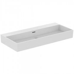 Washbasin Wall-mounted 101,5x45x15 With 1 bowl With overflow Without hole material: Porcelain, color: White surface: Glossy Wall-mounted