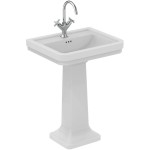 Washbasin Wall-mounted 61,5x50 With 1 bowl With hole in the middle With overflow material: Porcelain, color: White surface: Glossy Wall-mounted Washbasin Wall-mounted 61,5x50 With 1 bowl With hole in the middle With overflow material: Porcelain, color: White surface: Glossy Wall-mounted
