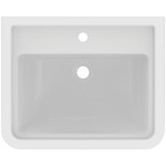 Washbasin Wall-mounted 61,5x50 With 1 bowl With hole in the middle With overflow material: Porcelain, color: White surface: Glossy Wall-mounted Washbasin Wall-mounted 61,5x50 With 1 bowl With hole in the middle With overflow material: Porcelain, color: White surface: Glossy Wall-mounted
