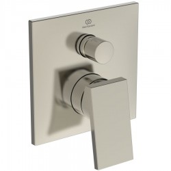 Shower tap Wall-mounted external part 2 way material: Brass mixer With plate without hand shower, hose and holder, color: Chrome surface: Brushed Wall-mounted - external part