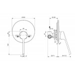 Μπαταρία ντουσιέρας ΑΜΕΑ κομπλέ, 1 εξόδου, χρώμα: Χρωμέ από ορείχαλκο Μπαταρίες ντουζιέρας ΑΜΕΑ