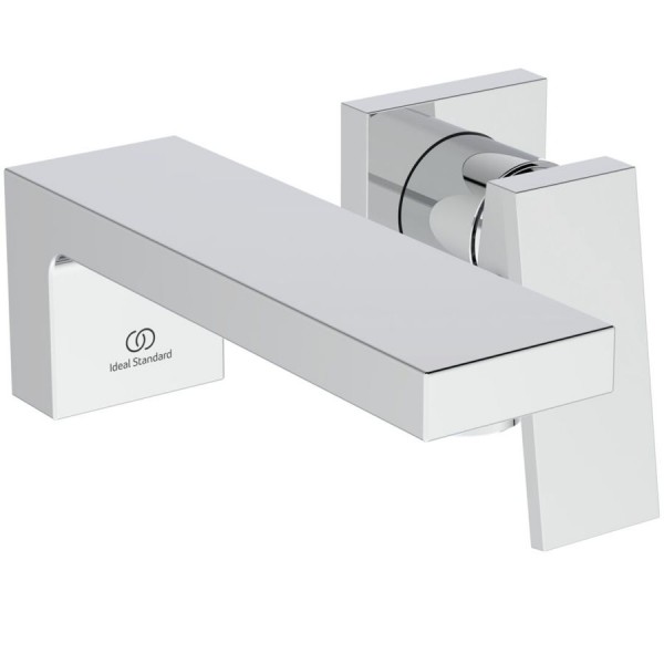 Wash basin tap Wall-mounted - external part 2 holes mixer Without waste, color: Chrome material: Brass surface: Glossy Wall-mounted - external part