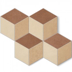 Patchwork πλακιδίου 37x46 Ιταλίας, σχήμα: Εξάγωνο Α’ διαλογής επιφάνεια: Ματ R10 Naturale, 9mm Cotone Rosato Mattone, απόχρωση: Mix Patchwork