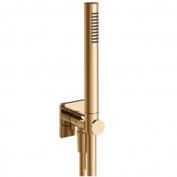 Shower head W/ hose, holder and outlet elbow 1 jet Warm Bronze Brushed PVD, color: Bronze surface: Brushed Hand showers