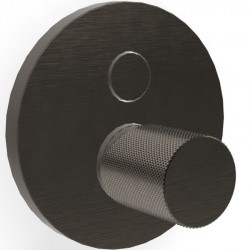 Μπαταρία ντουζιέρας εντοιχιζόμενη εξωτερικό μέρος 2 εξόδων αναμεικτική από ορείχαλκο με πλακέτα push button, με λαβή G Brushed Black Chrome, χρώμα: Μαύρο επιφάνεια: Βουρτσισμένη Εντοιχιζόμενες εξωτερικό μέρος