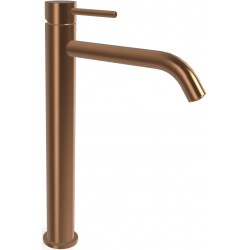 Wash basin tap Deck-mounted for free-standing washbasin material: Brass mixer With push-open waste set, color: Bronze surface: Brushed Deck-mounted