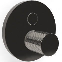 Μπαταρία ντουζιέρας εντοιχιζόμενη εξωτερικό μέρος 2 εξόδων αναμεικτική από ορείχαλκο με πλακέτα με λαβή G, push button, Black Chrome, χρώμα: Μαύρο επιφάνεια: Γυαλιστερή Εντοιχιζόμενες εξωτερικό μέρος