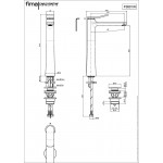 Wash basin tap Deck-mounted for free-standing washbasin material: Brass mixer With push-open waste set Brushed Nickel, color: Chrome surface: Brushed Deck-mounted
