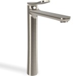 Wash basin tap Deck-mounted for free-standing washbasin material: Brass mixer With push-open waste set Brushed Nickel, color: Chrome surface: Brushed Deck-mounted