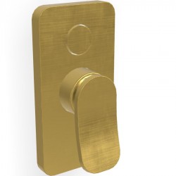Shower tap Wall-mounted external part 2 way material: Brass mixer With plate without hand shower, hose and holder Brushed Gold, color: Gold surface: Glossy Wall-mounted - external part