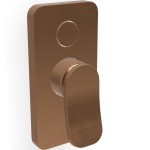 Shower tap Wall-mounted external part 2 way material: Brass mixer With plate without hand shower, hose and holder Brushed Amber Bronze, color: Bronze surface: Brushed Wall-mounted - external part