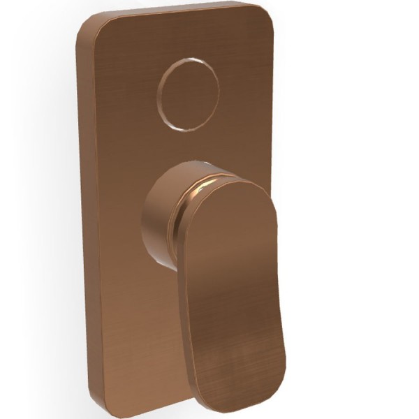 Shower tap Wall-mounted external part 2 way material: Brass mixer With plate without hand shower, hose and holder Brushed Amber Bronze, color: Bronze surface: Brushed Wall-mounted - external part