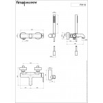 Μπαταρία μπανιέρας επίτοιχη από ορείχαλκο με τηλέφωνο, σπιράλ, στήριγμα Amber Bronze αναμεικτική, χρώμα: Μπρονζέ επιφάνεια: Γυαλιστερή Επίτοιχες