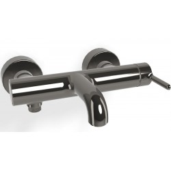 Μπαταρία μπανιέρας επίτοιχη από ορείχαλκο κορμός (χωρίς τηλέφωνο, σπιράλ, στήριγμα) Black Chrome αναμεικτική, χρώμα: Μαύρο επιφάνεια: Γυαλιστερή Επίτοιχες