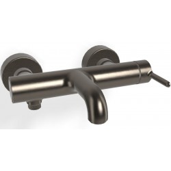 Μπαταρία μπανιέρας επίτοιχη από ορείχαλκο κορμός (χωρίς τηλέφωνο, σπιράλ, στήριγμα) Brushed Black Chrome αναμεικτική, χρώμα: Μαύρο επιφάνεια: Βουρτσισμένη Επίτοιχες