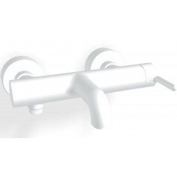 Μπαταρία μπανιέρας επίτοιχη από ορείχαλκο κορμός (χωρίς τηλέφωνο, σπιράλ, στήριγμα) White Matt αναμεικτική, χρώμα: Λευκό επιφάνεια: Ματ Επίτοιχες