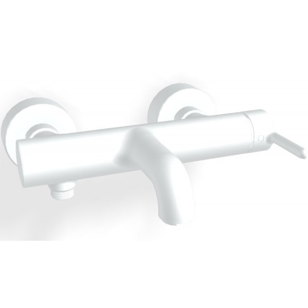 Μπαταρία μπανιέρας επίτοιχη από ορείχαλκο κορμός (χωρίς τηλέφωνο, σπιράλ, στήριγμα) White Matt αναμεικτική, χρώμα: Λευκό επιφάνεια: Ματ Επίτοιχες