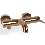 Μπαταρία μπανιέρας επίτοιχη από ορείχαλκο κορμός (χωρίς τηλέφωνο, σπιράλ, στήριγμα) Amber Bronze αναμεικτική, χρώμα: Μπρονζέ επιφάνεια: Γυαλιστερή Επίτοιχες