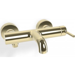 Μπαταρία μπανιέρας επίτοιχη από ορείχαλκο κορμός (χωρίς τηλέφωνο, σπιράλ, στήριγμα) Champagne αναμεικτική, χρώμα: Χρυσό επιφάνεια: Γυαλιστερή Επίτοιχες