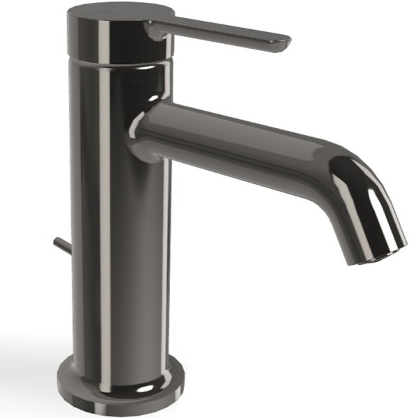 Μπαταρία νιπτήρος επικαθήμενη αναμεικτική από ορείχαλκο με βαλβίδα push-open  Υ14,7cm Black Chrome, χρώμα: Μαύρο επιφάνεια: Γυαλιστερή Επικαθήμενες