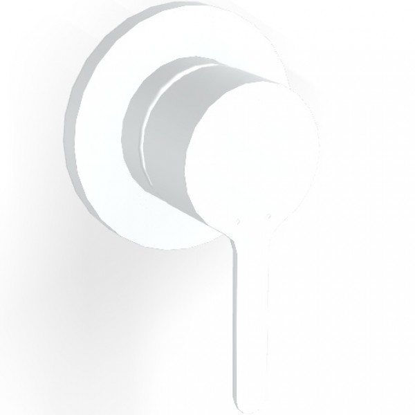 Shower tap Wall-mounted external part 1 hole 1 way material: Brass mixer without hand shower, hose and holder White Matt, color: White surface: Matt Wall-mounted - external part