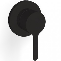 Shower tap Wall-mounted external part 1 hole 1 way material: Brass mixer without hand shower, hose and holder Black Matt, color: Black surface: Matt Wall-mounted - external part