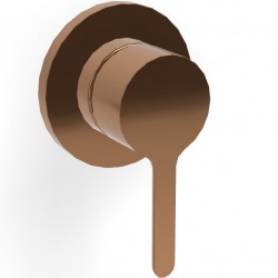Shower tap Wall-mounted external part 1 hole 1 way material: Brass mixer without hand shower, hose and holder Amber Bronze, color: Bronze surface: Glossy Wall-mounted - external part
