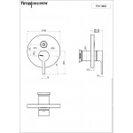 Μπαταρία ντουζιέρας εντοιχιζόμενη εξωτερικό μέρος 2 εξόδων αναμεικτική από ορείχαλκο με πλακέτα push button, Black Chrome, χρώμα: Μαύρο επιφάνεια: Γυαλιστερή Εντοιχιζόμενες εξωτερικό μέρος