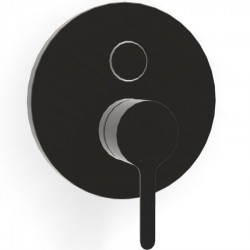 Μπαταρία ντουζιέρας εντοιχιζόμενη εξωτερικό μέρος 2 εξόδων αναμεικτική από ορείχαλκο με πλακέτα push button, Black Chrome, χρώμα: Μαύρο επιφάνεια: Γυαλιστερή Εντοιχιζόμενες εξωτερικό μέρος