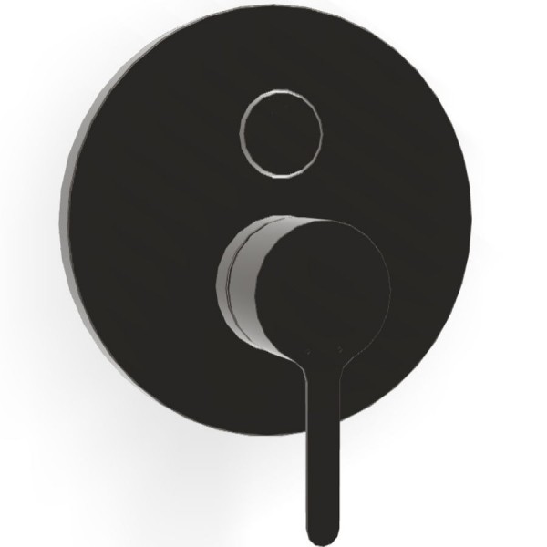 Μπαταρία ντουζιέρας εντοιχιζόμενη εξωτερικό μέρος 2 εξόδων αναμεικτική από ορείχαλκο με πλακέτα push button, Black Chrome, χρώμα: Μαύρο επιφάνεια: Γυαλιστερή Εντοιχιζόμενες εξωτερικό μέρος