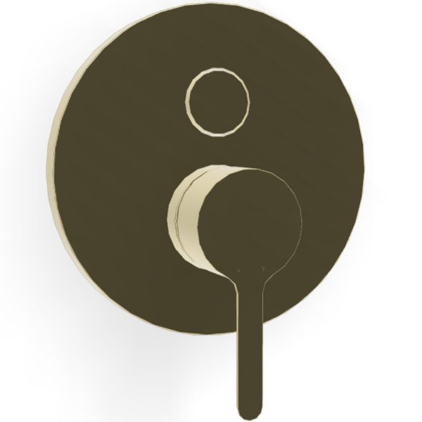 Shower tap Wall-mounted external part 2 way material: Brass mixer With plate without hand shower, hose and holder Champagne, color: Gold surface: Glossy Wall-mounted - external part
