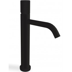 Μπαταρία νιπτήρος επικαθήμενη αναμεικτική από ορείχαλκο με βαλβίδα push-open  υψηλή με λαβή G, Y26,9cm, Black Matt, χρώμα: Μαύρο επιφάνεια: Ματ Επικαθήμενες