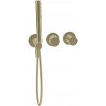Shower tap Wall-mounted external part 2 way 3 holes material: Brass mixer without hand shower, hose and holder Brushed Champagne, color: Gold surface: Brushed Wall-mounted - external part