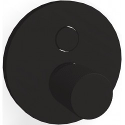 Μπαταρία ντουζιέρας εντοιχιζόμενη εξωτερικό μέρος 2 εξόδων αναμεικτική από ορείχαλκο με πλακέτα με λαβή G, push button,Black Matt, χρώμα: Μαύρο επιφάνεια: Ματ Εντοιχιζόμενες εξωτερικό μέρος